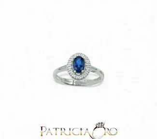Splendido anello da donna Davite&Delucchi con zaffiro e diamanti, un gioiello di lusso perfetto per chi cerca gioielli diamanti.