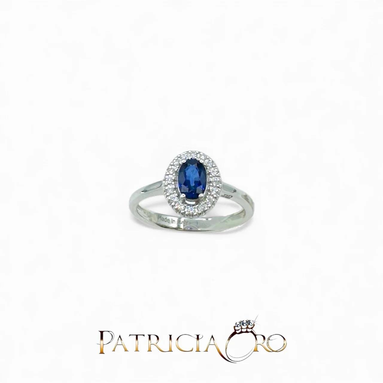 Splendido anello da donna Davite&Delucchi con zaffiro e diamanti, un gioiello di lusso perfetto per chi cerca gioielli diamanti.