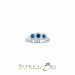 Anello con zaffiro e diamanti in oro bianco Davite&Delucchi
