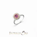 Anello donna Davite & Delucchi con zaffiro rosa e diamanti, un gioiello di lusso per celebrare l'eleganza e la raffinatezza. Scopri la collezione di alta gioielleria su Gioielleria Patricia Oro.