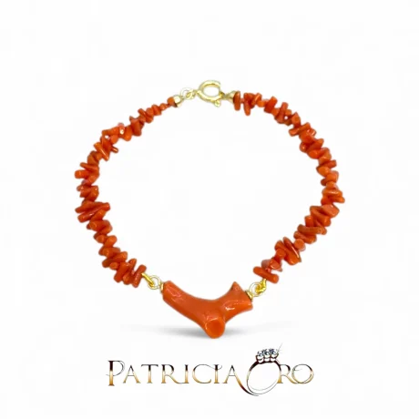 Bracciale in Corallo Naturale Sciacca con Ematite e Argento 925