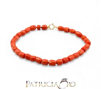 Bracciale da donna Patricia Oro Creations con Corallo Sciacca, un gioiello made in italy di alta gioielleria.