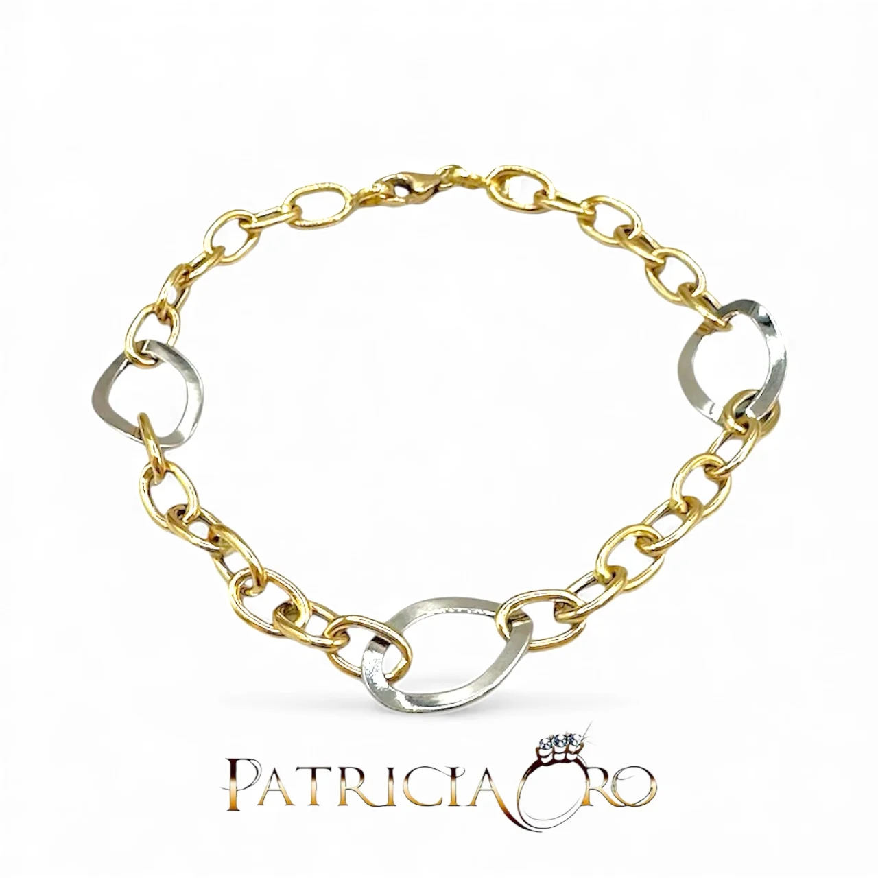 Bracciale da donna in oro 750, un gioiello di lusso perfetto per un'idea regalo preziosa.
