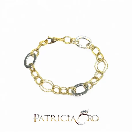 Bracciale Donna in Oro Bicolore 18k 19 cm