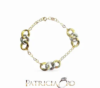 Bracciale da donna in oro bicolore 750, un gioiello di lusso perfetto per un'idea regalo preziosa.