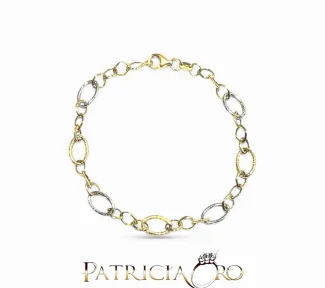Bracciale da donna in oro bicolore 750, un gioiello di lusso perfetto per un'idea regalo preziosa.