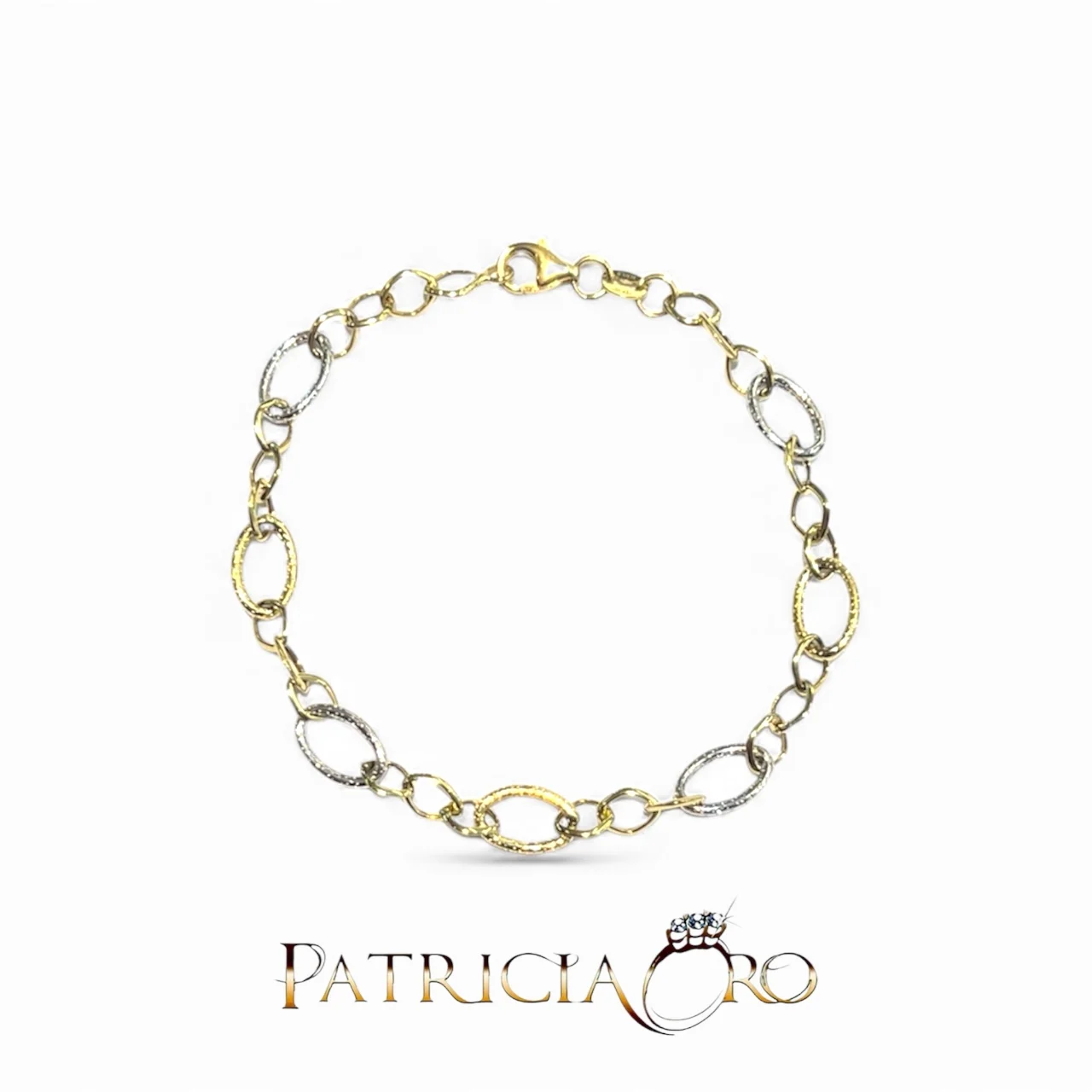 Bracciale da donna in oro bicolore 750, un gioiello di lusso perfetto per un'idea regalo preziosa.