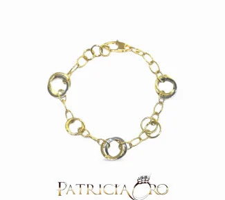 Bracciale da donna in oro bicolore 750, un gioiello di lusso perfetto per un'idea regalo preziosa.