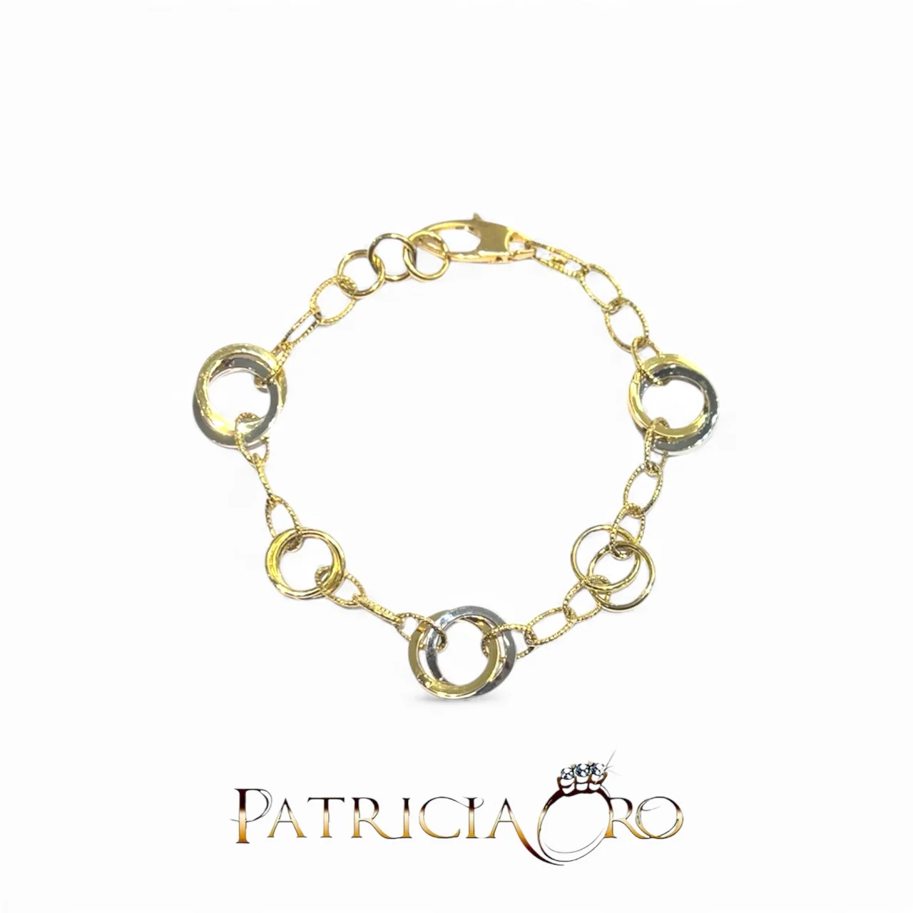 Bracciale da donna in oro bicolore 750, un gioiello di lusso perfetto per un'idea regalo preziosa.
