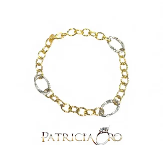 Bracciale da donna in oro bicolore 750, un gioiello di lusso perfetto per un'idea regalo preziosa.