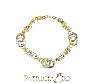 Bracciale da donna in oro bicolore 750, un gioiello di lusso perfetto per un'idea regalo preziosa.