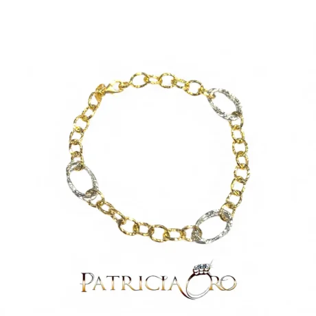 Bracciale donna in oro bicolore 750 con catena