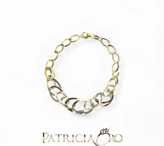 Bracciale da donna in oro bicolore 750, un gioiello di lusso perfetto per un'idea regalo preziosa.