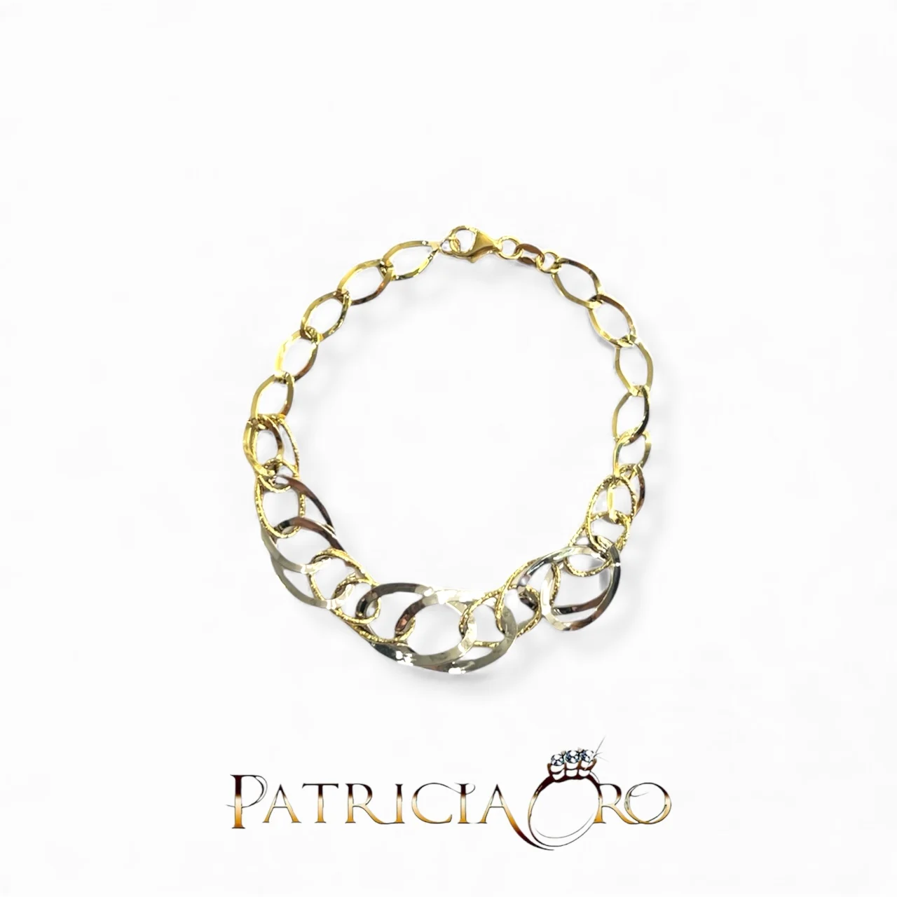 Bracciale da donna in oro bicolore 750, un gioiello di lusso perfetto per un'idea regalo preziosa.