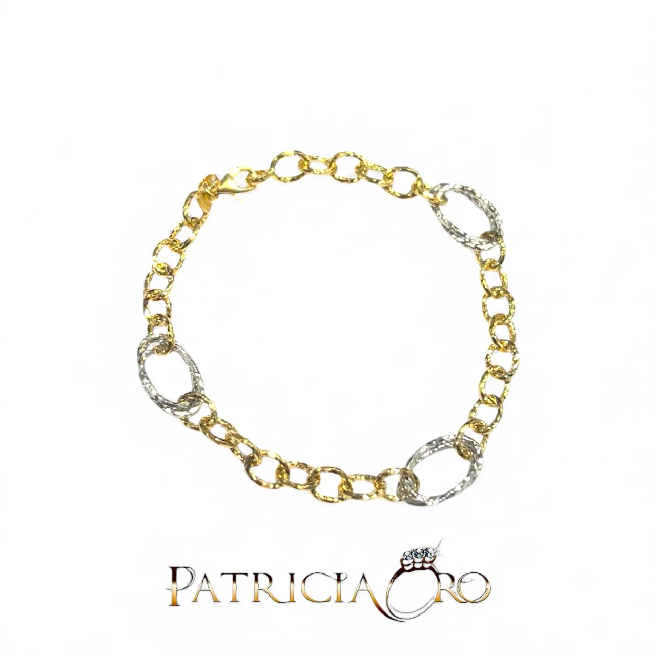 Bracciale da donna in oro bicolore 750, un gioiello di lusso perfetto per un'idea regalo preziosa.