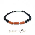 Bracciale da uomo Patricia Oro Creations con Corallo Sciacca e Onice, un gioiello made in italy di alta manifattura.