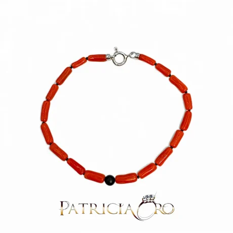 Bracciale uomo Corallo Sciacca e onice