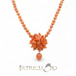 Splendida collana con corallo Sciacca fratta e fiori, un capolavoro di gioielleria made in italy. (Vista 2)