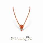 Splendida collana con corallo Sciacca fratta e fiori, un capolavoro di gioielleria made in italy.