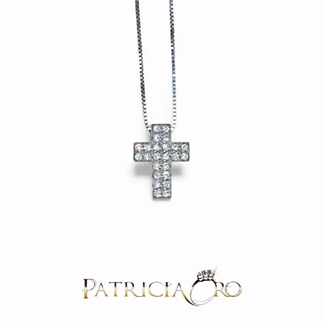 Collana Croce con diamanti in oro Davite&Delucchi