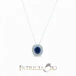 Splendida collana Davite&Delucchi in oro con zaffiro e diamanti, un gioiello di lusso perfetto per un'occasione speciale.