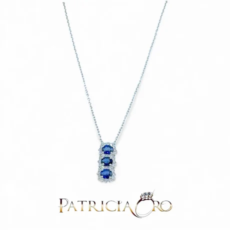 Collana Zaffiro e Diamanti Davite&Delucchi in Oro Bianco 18kt