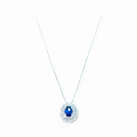 Collana Zaffiro e Diamanti Davite&Delucchi Oro Bianco 18kt
