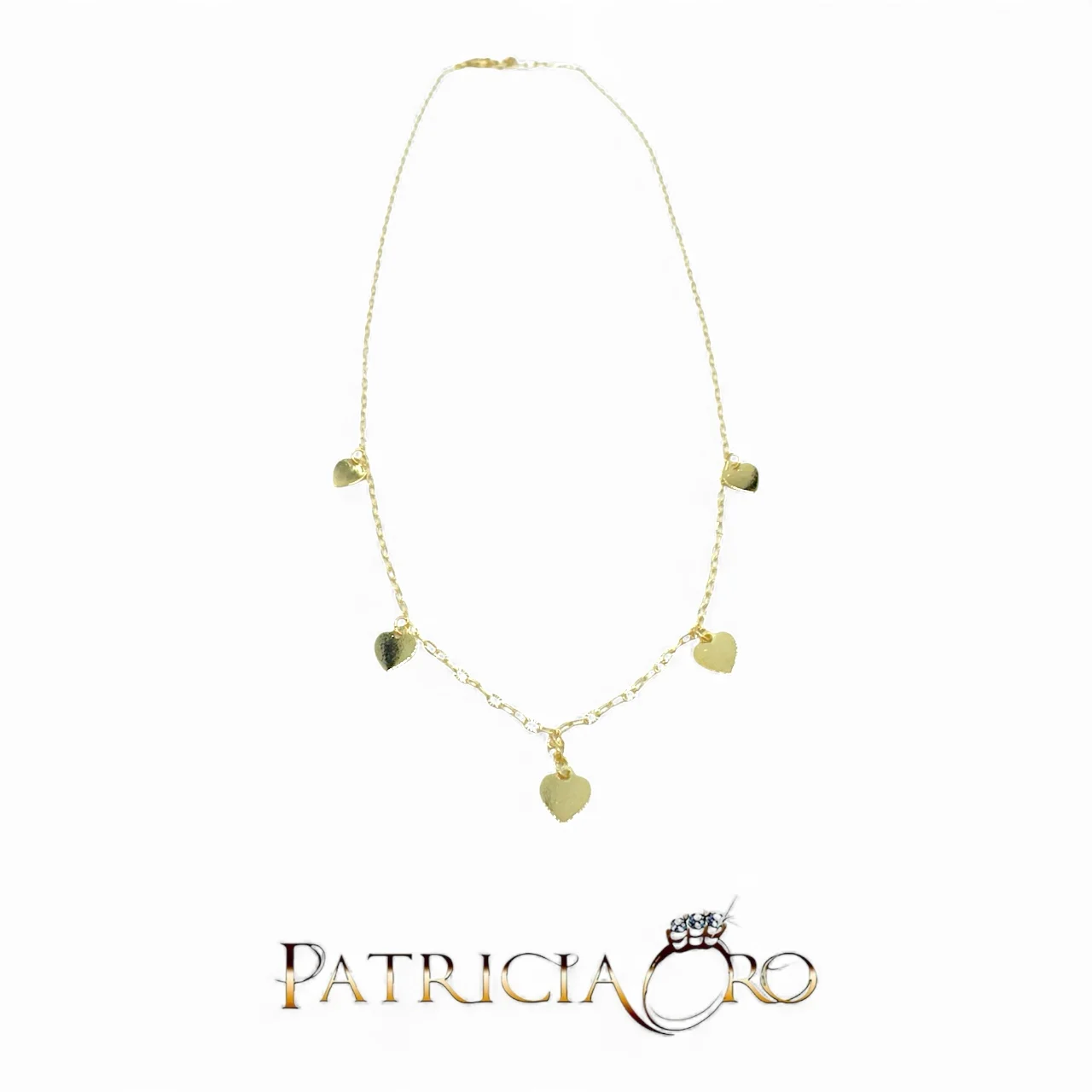 Girocollo da donna in oro con cuori, un gioiello di lusso perfetto come idea regalo preziosa