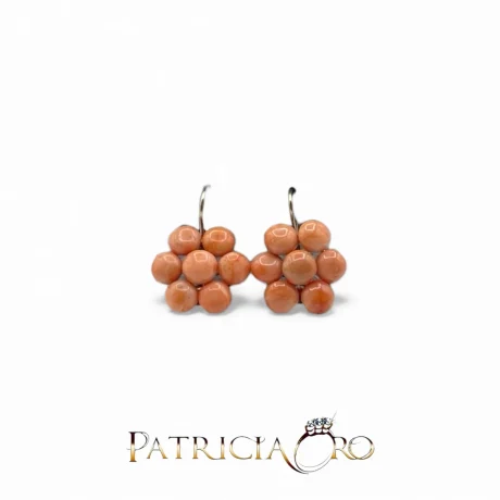 Orecchini Bottoni in Corallo Sciacca Oro 14kt