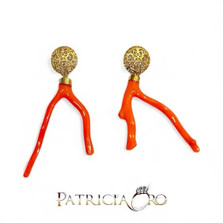 Orecchini Corallo Sciacca in Argento 925