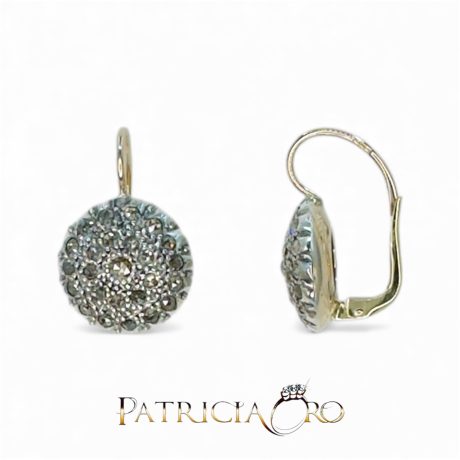 Orecchini Donna Stile Antico Toppe Siciliane Oro 375 Diamanti