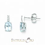 Orecchini Miluna con acquamarina ovale e diamanti brillanti in oro 18k: un gioiello di lusso per chi ama i gioielli diamanti.