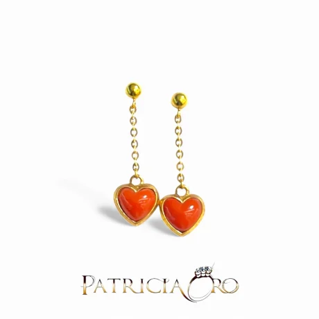 Orecchini pendenti corallo Oro 18k