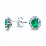 Orecchini con smeraldo e diamanti Davite & Delucchi oro bianco 18kt