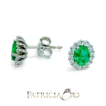 Orecchini smeraldo diamanti Davite&Delucchi oro bianco 18kt