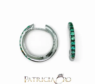 Splendidi orecchini in oro con smeraldo Davite&Delucchi: un capolavoro di alta gioielleria. (Vista 2)