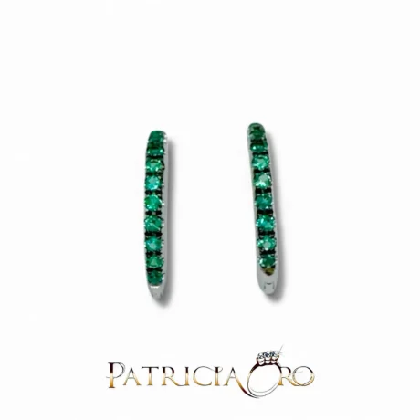 Orecchini Cerchi Smeraldo Davite&Delucchi Oro Bianco 750