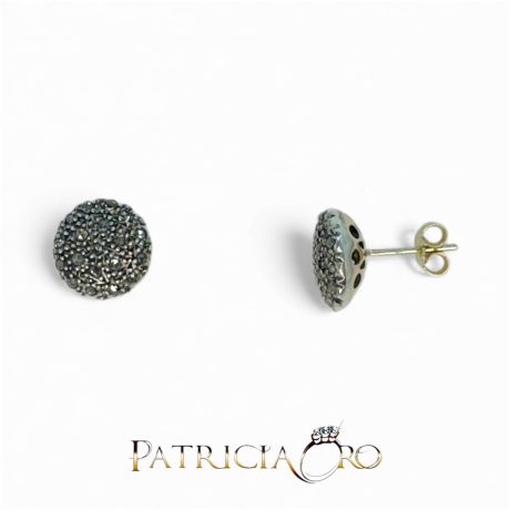 Orecchini Stile Antico Oro 375 e Diamanti Taglio Rosetta