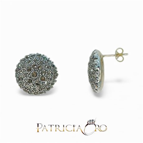 Orecchini Stile Antico Toppe Siciliane Oro 375 e Diamanti