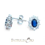 Splendidi orecchini Davite&Delucchi con zaffiri e diamanti, un'eccellenza di gioielli di lusso per un'eleganza senza tempo. (Vista 2)
