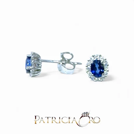 Orecchini con Zaffiro e Diamanti Davite&Delucchi Oro Bianco 18kt