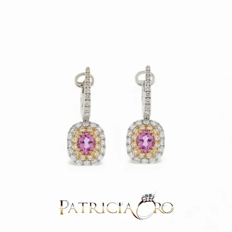 Orecchini Davite & Delucchi Zaffiro Rosa e Diamanti