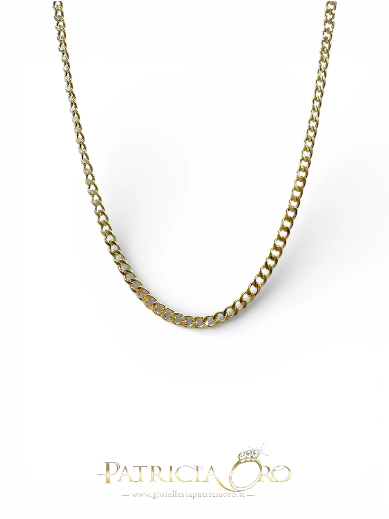 Men's 18kt Yellow Gold Groumette Chain Necklace 60cm