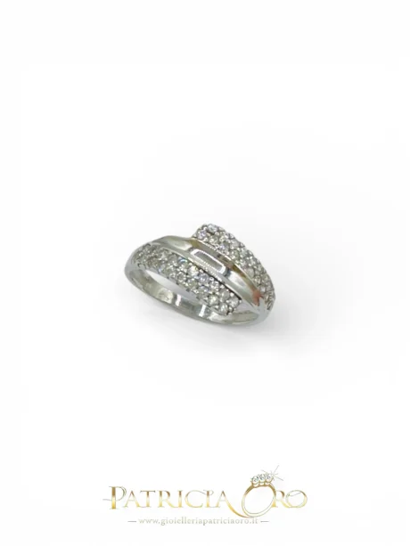 Anello Donna in Oro Bianco 18kt con Zirconia