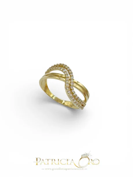 Anello Donna Oro Giallo 18kt con Zirconia