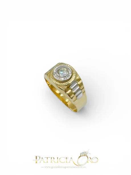 Anello uomo in oro giallo 18kt — Ref. AMzbc-01