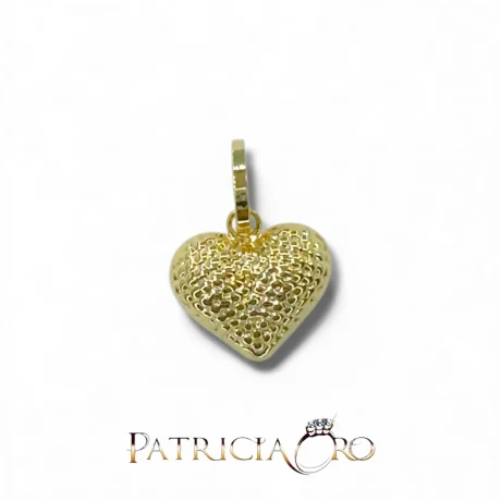 Ciondolo Cuore Oro Giallo 18kt Martellato