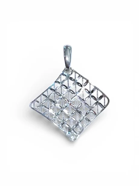 Ciondolo Donna Rombo in Oro 18k Bianco