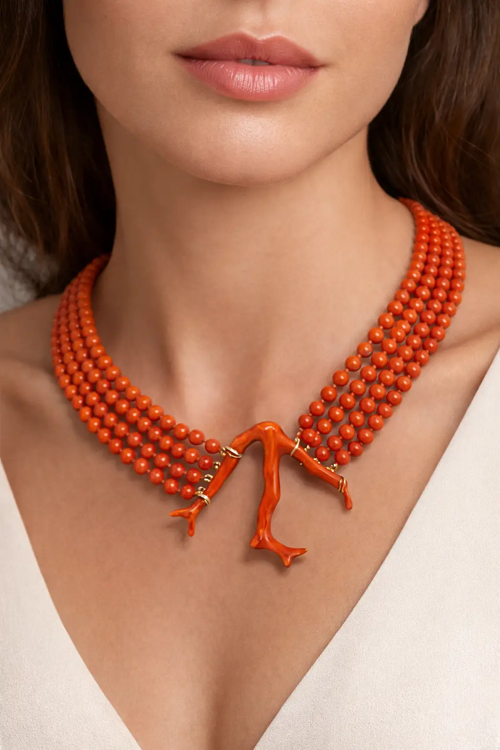 Collana donna con corallo in oro