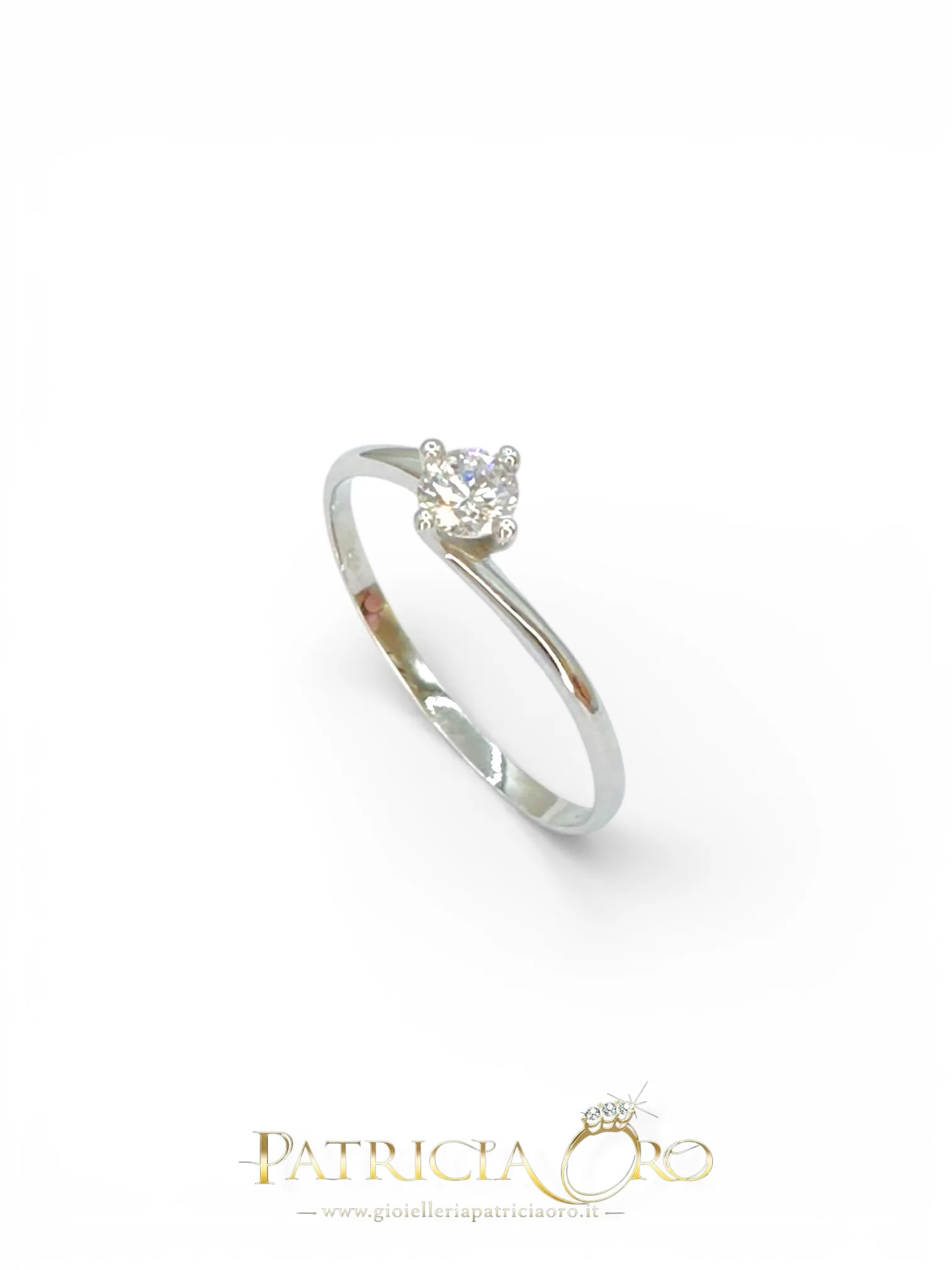 18kt Gold Solitaire Ring for Women with Cubic Zirconia